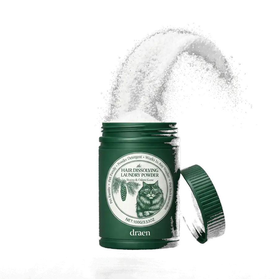 Draen green tub with white powder bursting out, transparent background